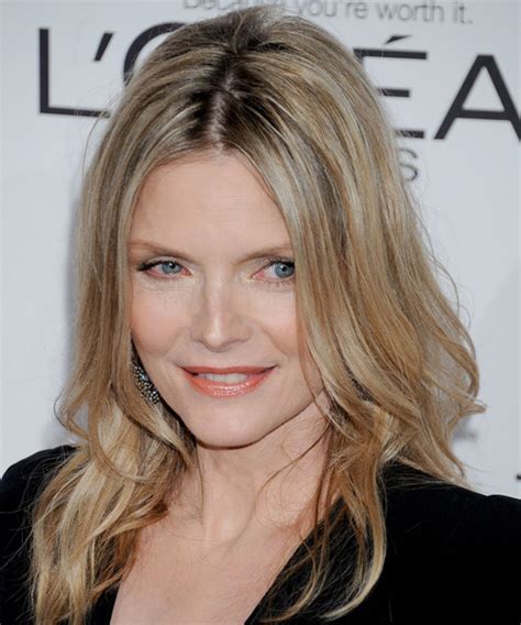 Michelle Pfeiffer Long Straight Champagne Blonde Hairstyle With Light
