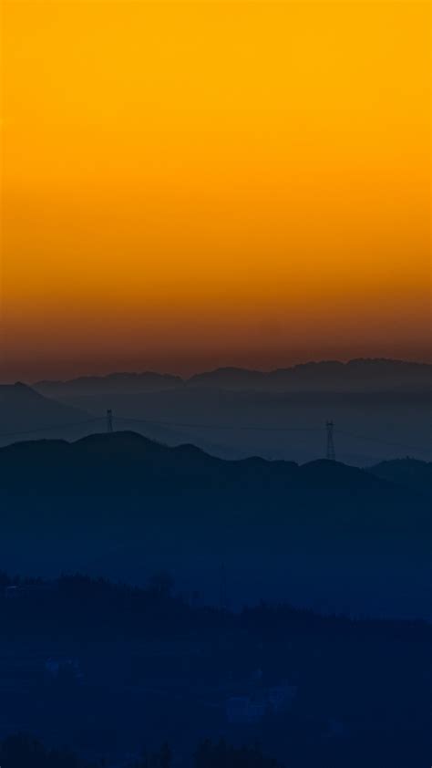 Download Wallpaper 720x1280 Mountains Horizon Sunset Sky Samsung