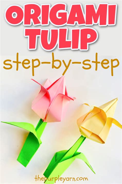 Step By Step Tutorial To Make An Easy Paper Tulip For Kids And