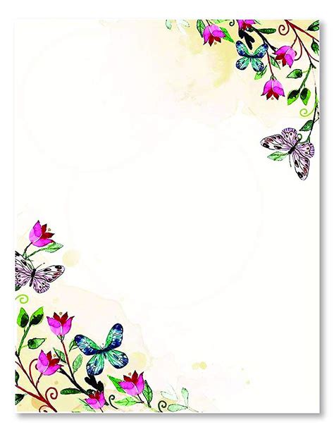 100 Stationery Writing Paper, with Cute Floral Designs Perfect for ...