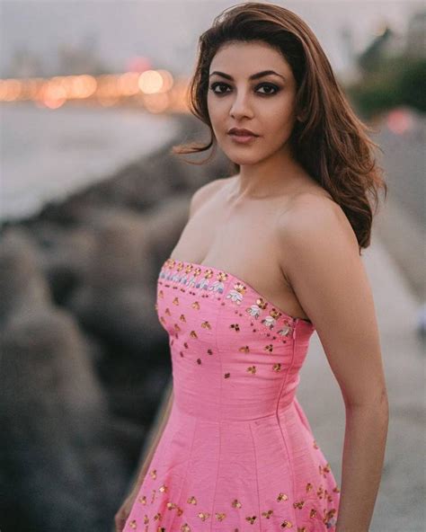 gorgeous indian actress kajal aggarwal photoshoot in pink gown most beautiful indian actress