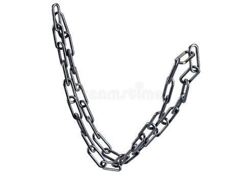 3d Render Stainless Steel Chain Isolated On White Stock Illustration