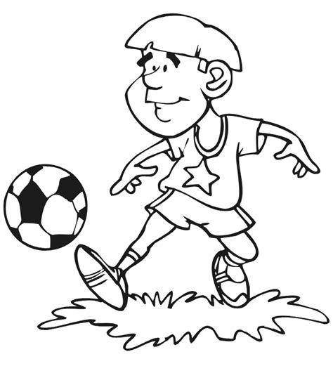 Boy Playing Football Clipart Black And White