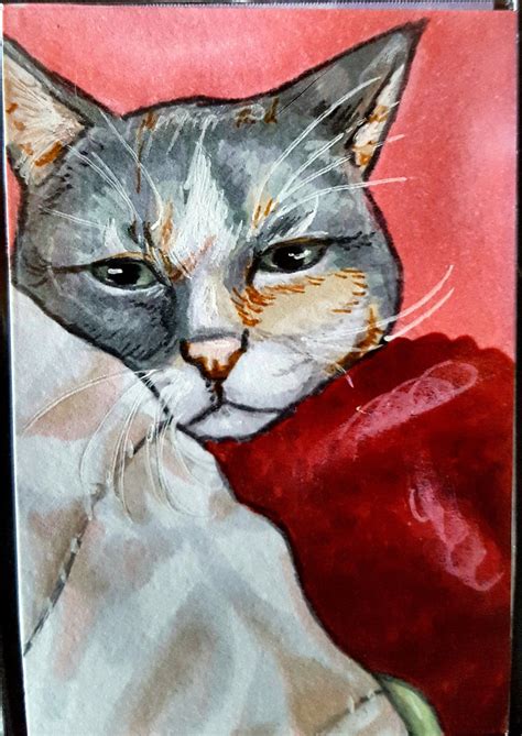 2x3 Mixed Media Custom Cat Portrait Painting Turn Photos Into Art Cat