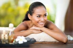 Woman Natural Beauty Relaxing At Outdoor Spa Stock Image Image Of