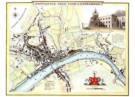 Newcastle Upon Tyne Gateshead 1808 Cole And Roper Map Old Maps Of