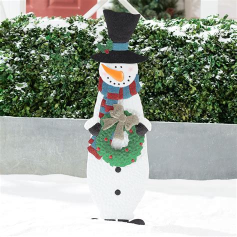 Holiday Time Metal Snowman Stake Outdoor Christmas Decoration 95 X