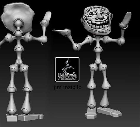 Troll Face And Posing Body 3d Model 3d Printable Obj Stl