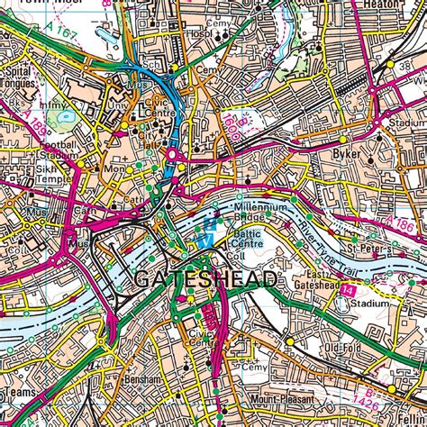 Os Map Of Newcastle Upon Tyne Durham And Sunderland Landranger 88 Map