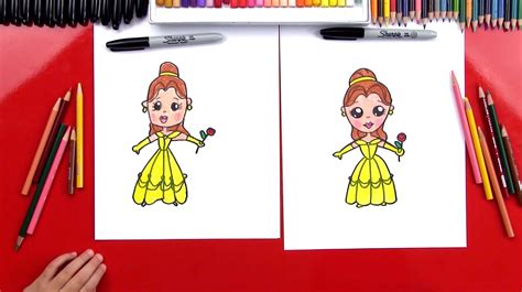 How To Draw Cartoon Belle From Disney Beauty And The Beast Art For