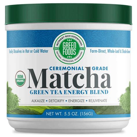 Green Foods Organic Matcha Green Tea 156 G Puro Estado Fisico
