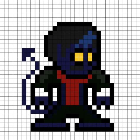 Nightcrawler X Men Apocalypse Perler Bead Pattern Personagem Pixel Art Easy Perler Bead