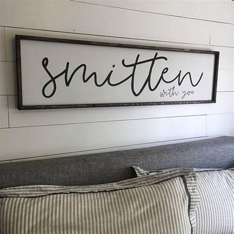 Smitten With You Above The Bed Sign Free Shipping Craft Font Diy Home