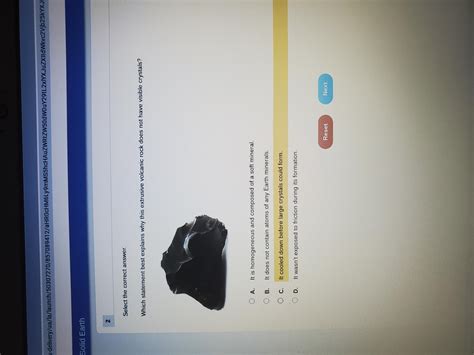 Which statement best explains why this extrusion volcanic rock does not