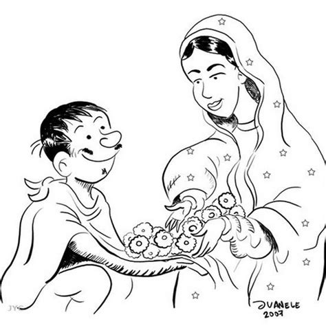 Dibujos para colorear de la Virgen de Guadalupe - Jugar y Colorear