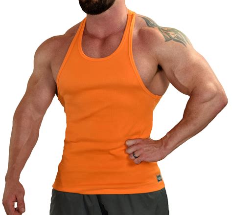 Stringer Tank Top In Solid Orange