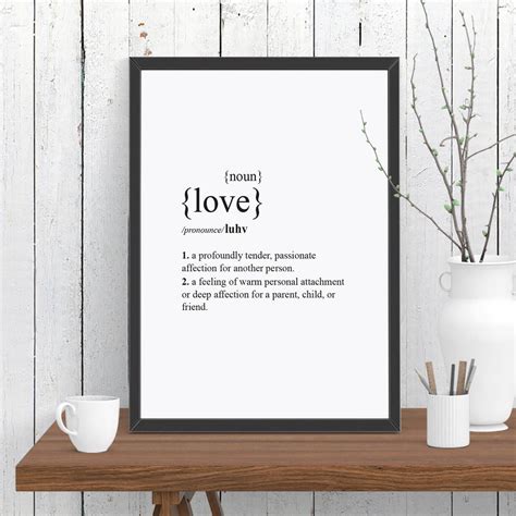Love Dictionary Definition Quote Print Wine Wall Art Room Etsy Australia