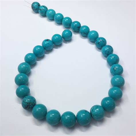 Turquoise Dyed Magnesite Gemstone Beads Mm Round Beads On Etsy