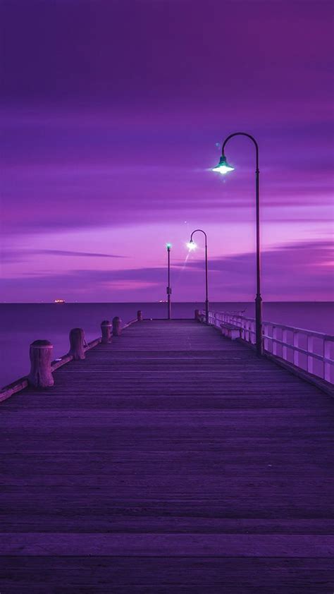 Stylish Purple Street Light And Bridge Wallpaper Light Purple Wallpaper