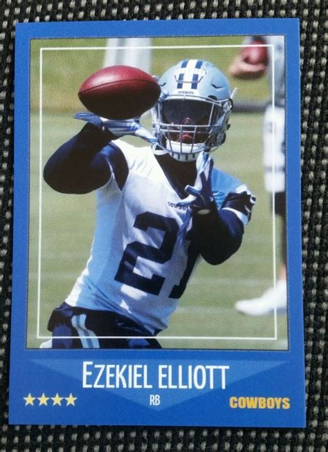 Maybe you would like to learn more about one of these? 2016 Ezekiel Elliot Dallas Cowboys Custom Rookie Card great for autographs #21 in Sports Mem ...