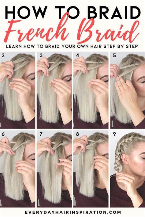 how to do a french braid for beginners braiding your own hair medium hair styles french