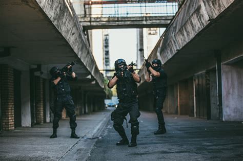 Swat Team In Action Stock Photo Download Image Now Adult Advanced