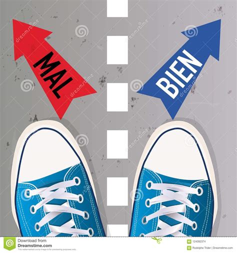 Line Of Separation Between Good And Evil. The Choice Between Two Solutions Stock Vector ...