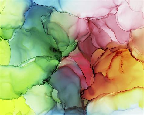 Rainbow Kaleidoscope Abstract Ink Painting By Olga Shvartsur
