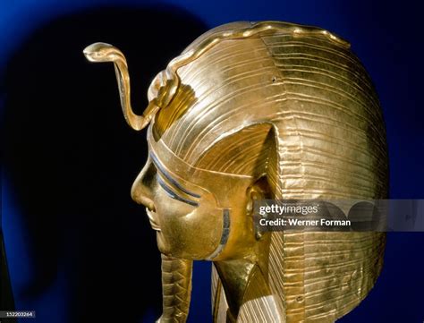 Gold Funerary Mask From The Burial Of Psusennes I The King Is Shown