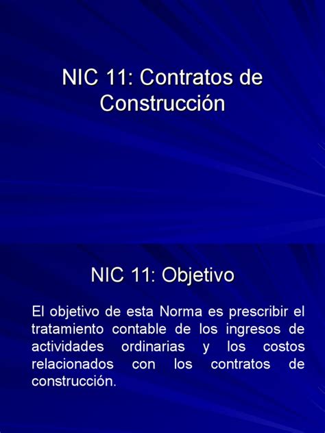 Nic 11 Contratos De Construccion Pdf Contabilidad Precios