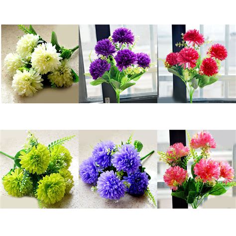 2017 wholesale artificial flowers artificial flower 5 heads hydrangea ball daisy wedding decor