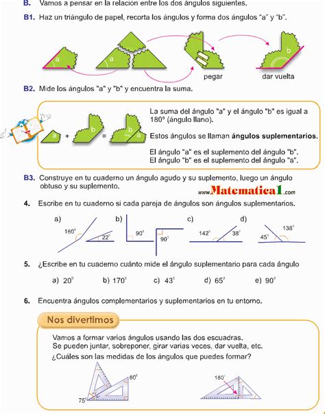 Los Ángulos Ejemplos Resueltos De GeometrÍa De Quinto De Primaria En