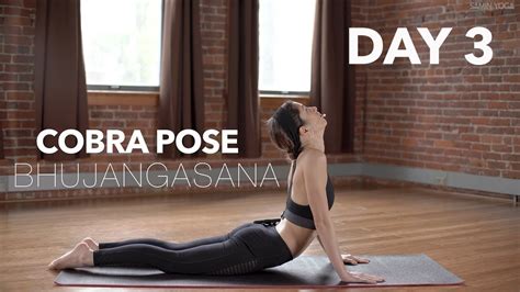How To Do Cobra Pose Yoga Tutorial Day 3 30 Poses 30 Days Youtube