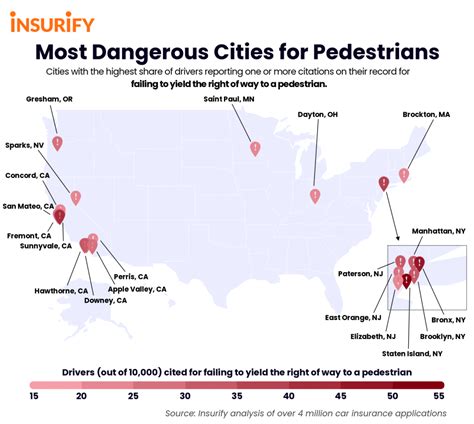 These Are The 20 Most Dangerous Cities For Pedestrians In The United