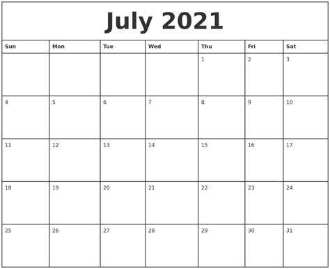Available in docx, pdf and jpg. July 2021 Printable Monthly Calendar