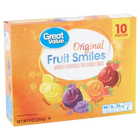 Great Value Original Fruit Smiles 10 Count 9 Oz