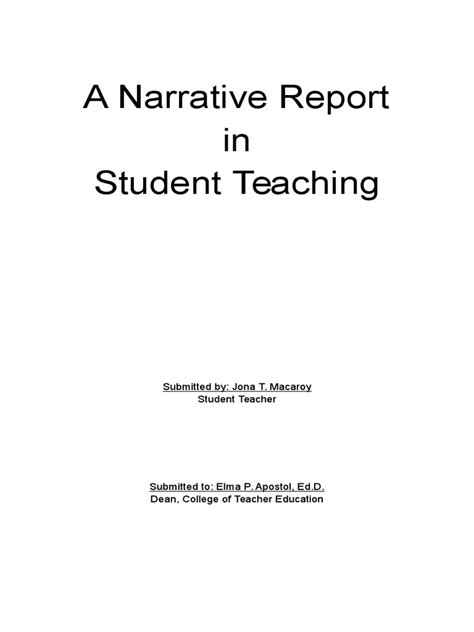 Narrative Report Pdf Teachers Teaching