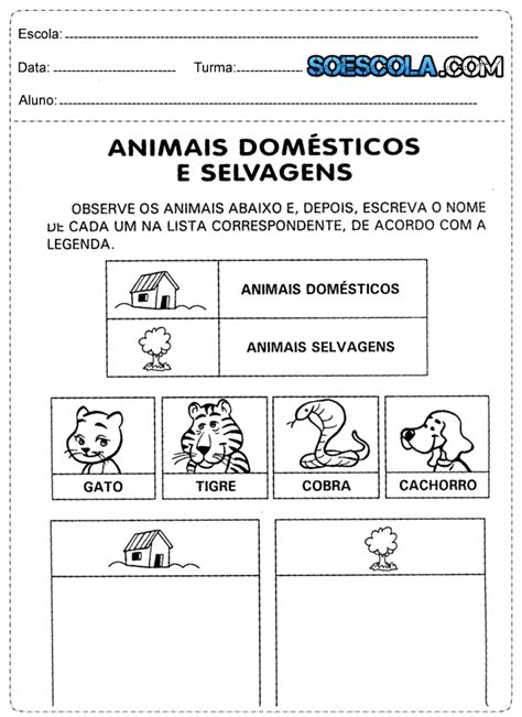 Atividades De Ciências 2° Ano Animais — SÓ Escola