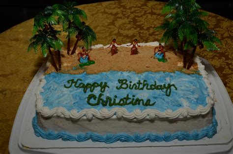 Click the « show more » link below to view the full description find this video in the following. Happy Birthday Christine Hawaiian Beach Cake - CakeCentral.com