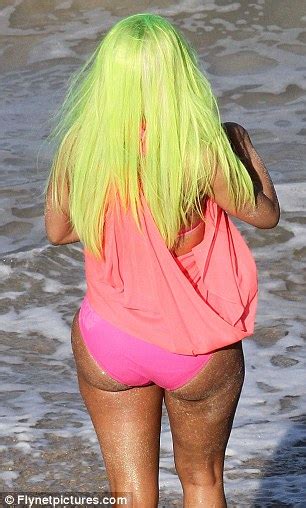 Check It Out A Bikini Clad Nicki Minaj Shows Off Her Shapely Behind On