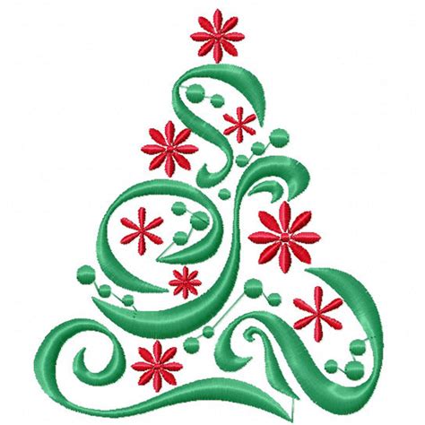 Machine Embroidery Design Christmas Tree Design 01