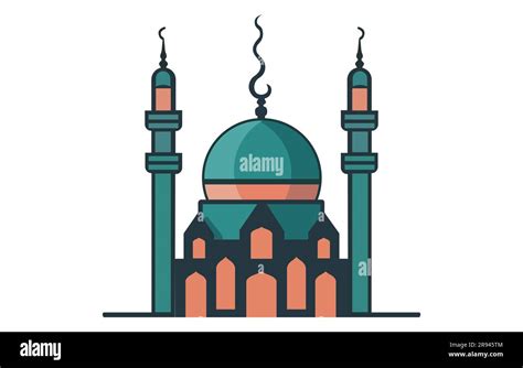 Mosque Simple Icon Islamic Worship Place Muslim Symbols Vector