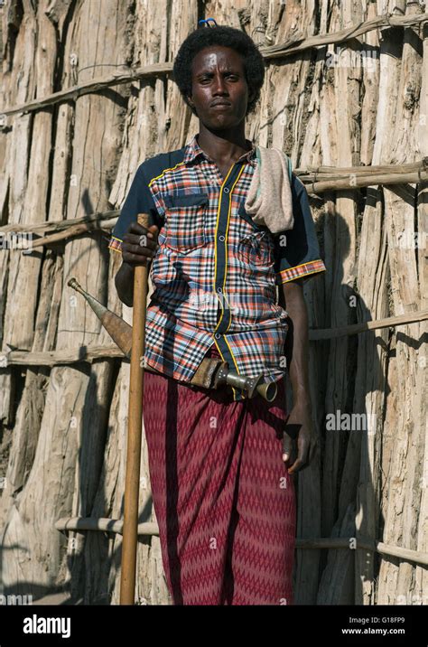Portrait Of An Afar Tribe Man With His Traditional Knife Afar Region