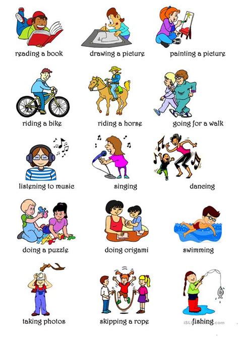 Hobbies / Free Time Activities - English ESL Worksheets ...