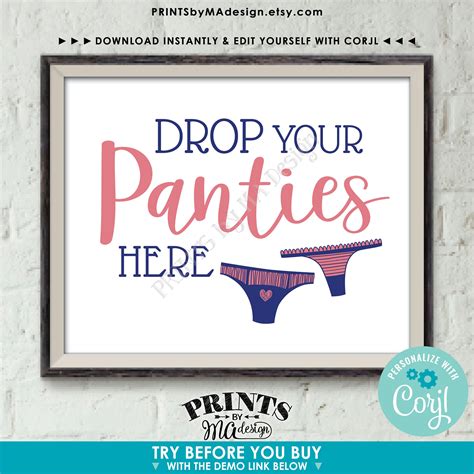 Drop Panties Here Panty Game Bridal Shower Bachelorette Party Game