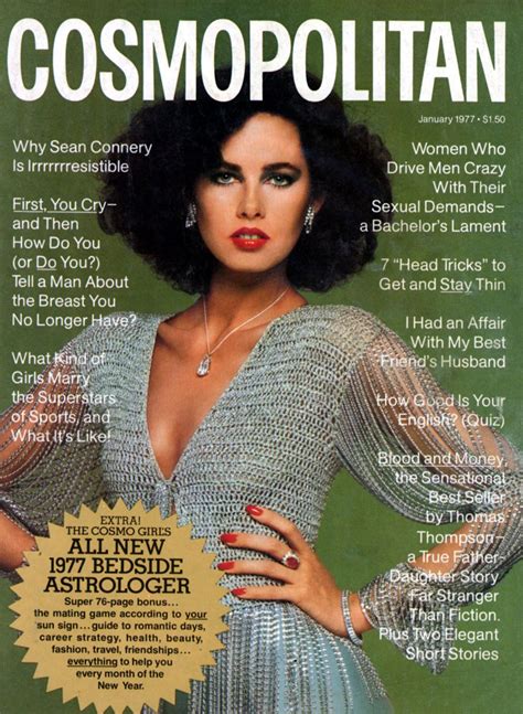 Cosmopolitan magazine, JANUARY 1977 Model: Dayle Haddon ...