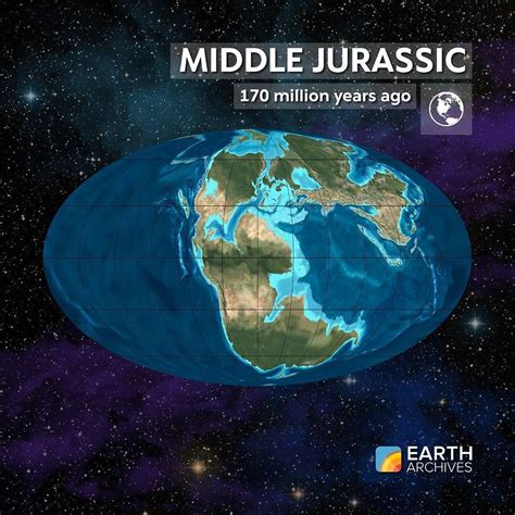 During The Middle Jurassic Seen Here 170 Million Years Ago Pangaea Was Rifting Into Two