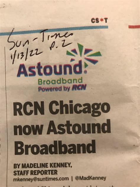 Trademarks with Training Wheels (TM): RCN Chicago rebrands as ASTOUND