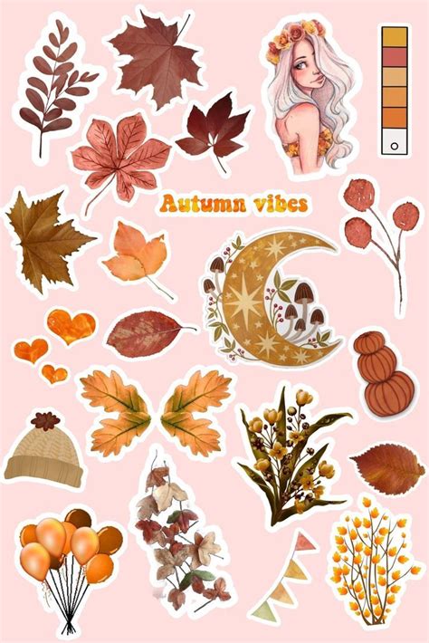 Sticker Aesthetic Autumn Printable By Yanna Pegatinas Wallpaper