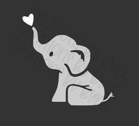 Baby Elephant Svg Png Files For Cricutsilhouette Digital Etsy In
